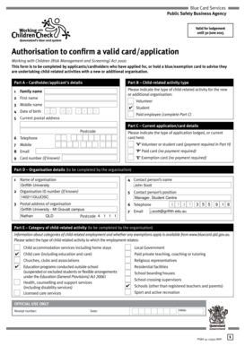 Blue Card Application for Child-Related Activities