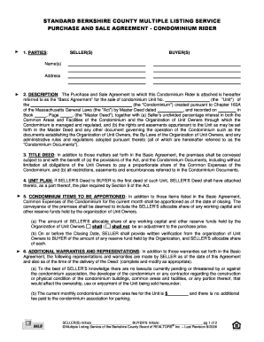 Condominium Purchase and Sale Agreement