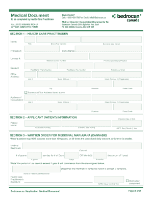 Medical Document for Medicinal Marijuana
