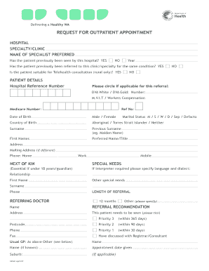 Outpatient Appointment Request Form