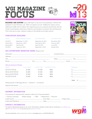 WGI Magazine Advertising Insertion Order