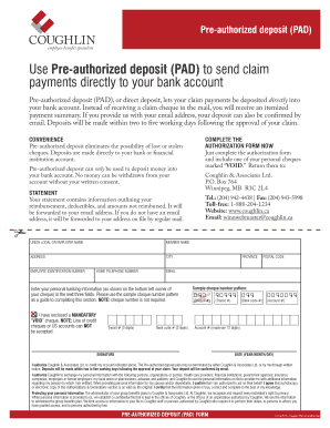 Pre-authorized Deposit Authorization Form