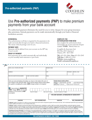 Pre-Authorized Payment Authorization Form