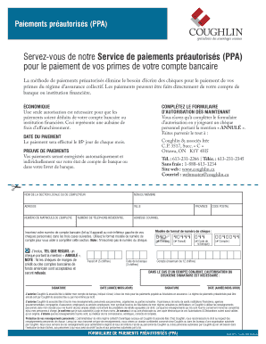 Formulaire de paiements préautorisés (PPA)