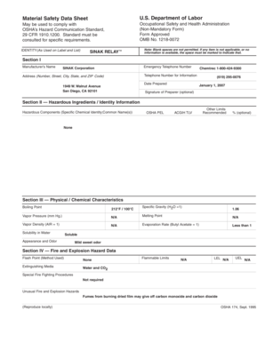 Material Safety Data Sheet