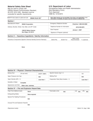 Material Safety Data Sheet