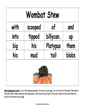 Wombat Stew Recipe Template