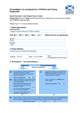 Children and Young People Bill Consultation Response Form