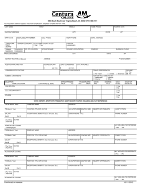 Employment Application Form