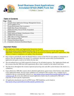 Annotated SF424 Grant Application Form Set