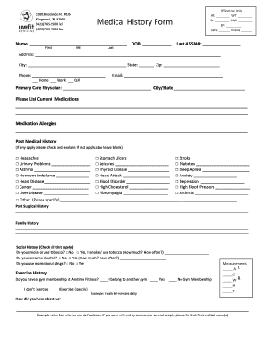 Medical History Form