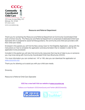 New Jersey Cares for Kids Eligibility Application