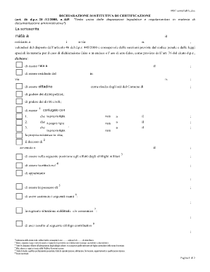 Dichiarazione Sostitutiva di Certificazione