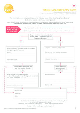 Mobile Directory Entry Form