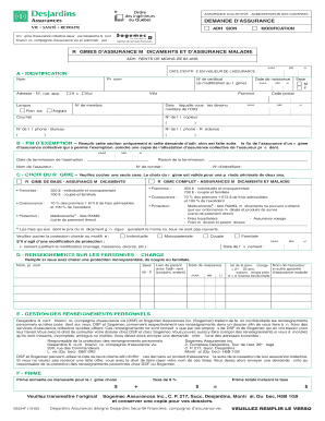 Formulaire de demande d'assurance collective