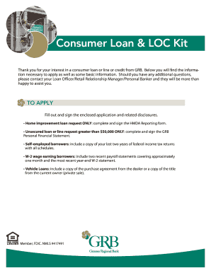 GRB Consumer Loan Application