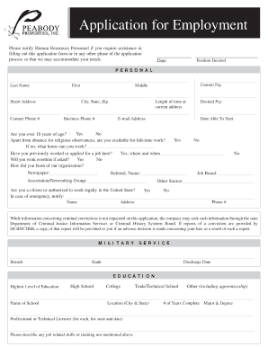 Employment Application Form