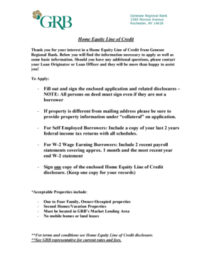 Home Equity Line of Credit Application