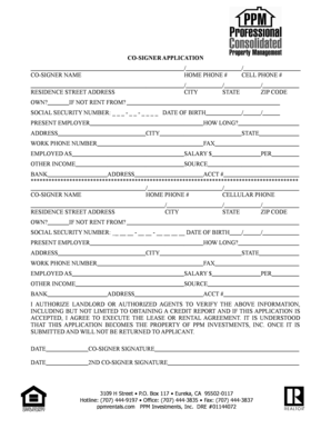 Co-Signer Application Form