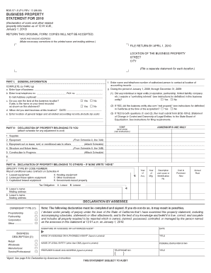 California Business Property Statement