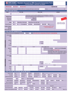 Resident to NRO Account Conversion Form