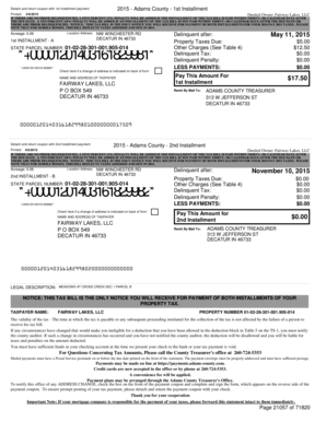 Adams County Property Tax Bill