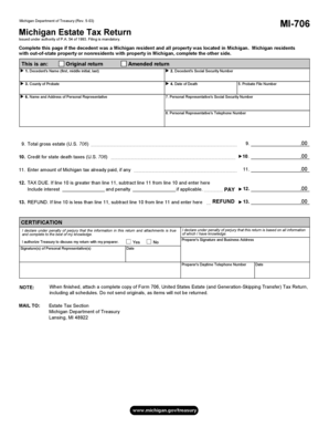 Michigan Estate Tax Return