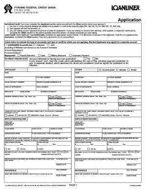 Credit Union Loan Application Form