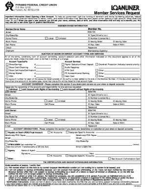 Member Services Request Form