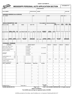 Mississippi Personal Auto Application