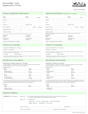 FollowMe™ Life Application Form