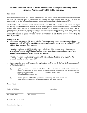 Parent Consent to Bill Medicaid for Special Education Services
