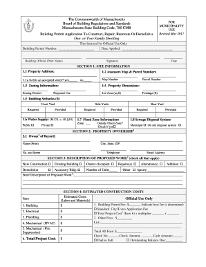 Massachusetts Building Permit Application