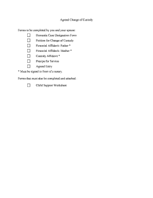 Agreed Motion for Change of Residential Parent and Legal Custodian