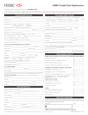 HSBC Credit Card Application