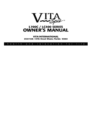 vita spa lc500 l700c series manual