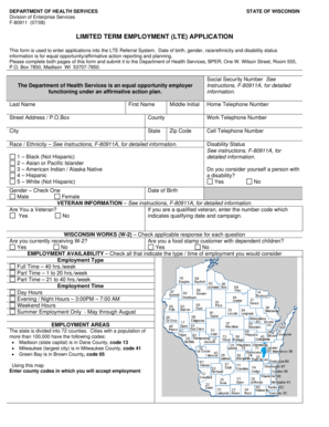 Wisconsin Limited Term Employment Application