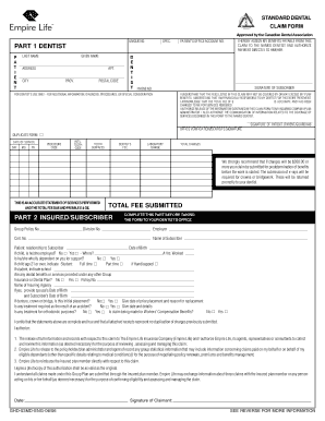 Canadian Dental Claim Form