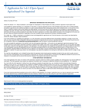 Texas Agricultural Use Appraisal Application