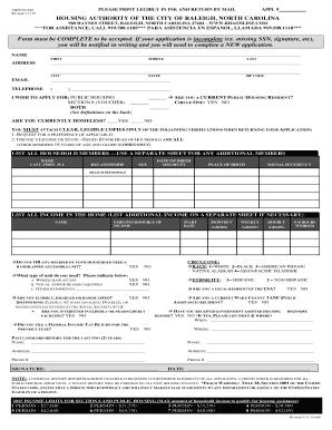 Raleigh Housing Authority Application