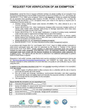 Request for Verification of Exemption