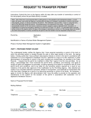 Request Transfer Permit