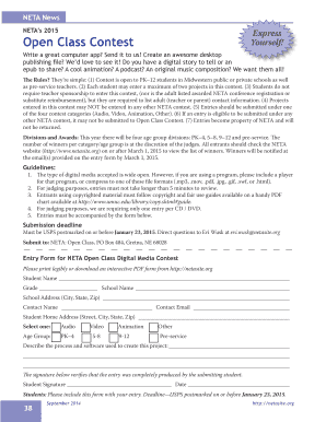 NETA Open Class Digital Media Contest Entry Form