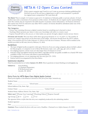 NETA K–12 Open Class Contest Entry Form