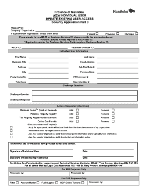 Manitoba Security Application Part 3