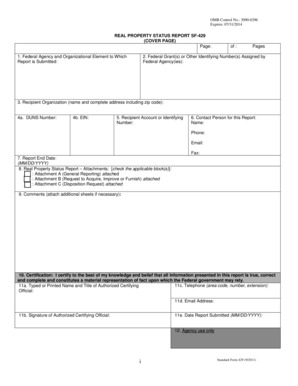 Real Property Status Report SF-429