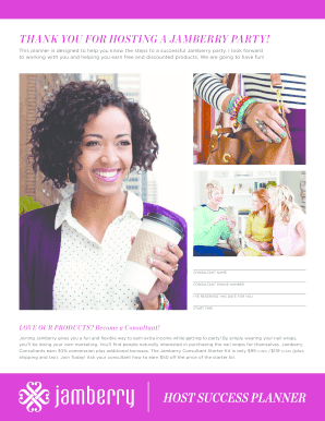 Jamberry Party Host Success Planner