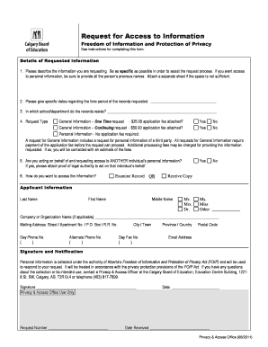 Request for Access to Information Form