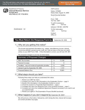 IRS Audit Notice CP2000