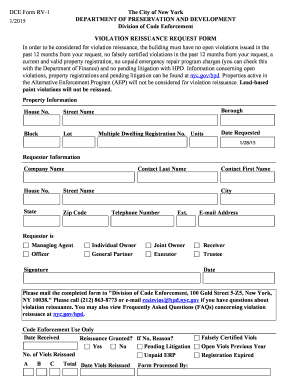 New York Violation Reissuance Request Form